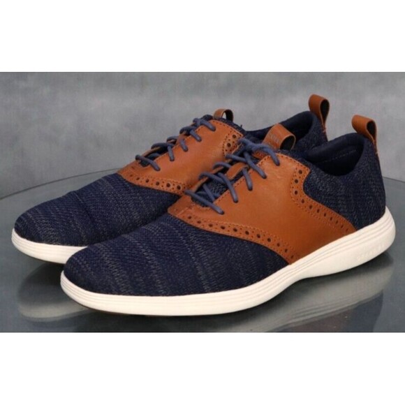 Cole Haan Grand Tour Men\'s Knit Oxfords Casual Shoes Size 8 Blue Tan main image 6